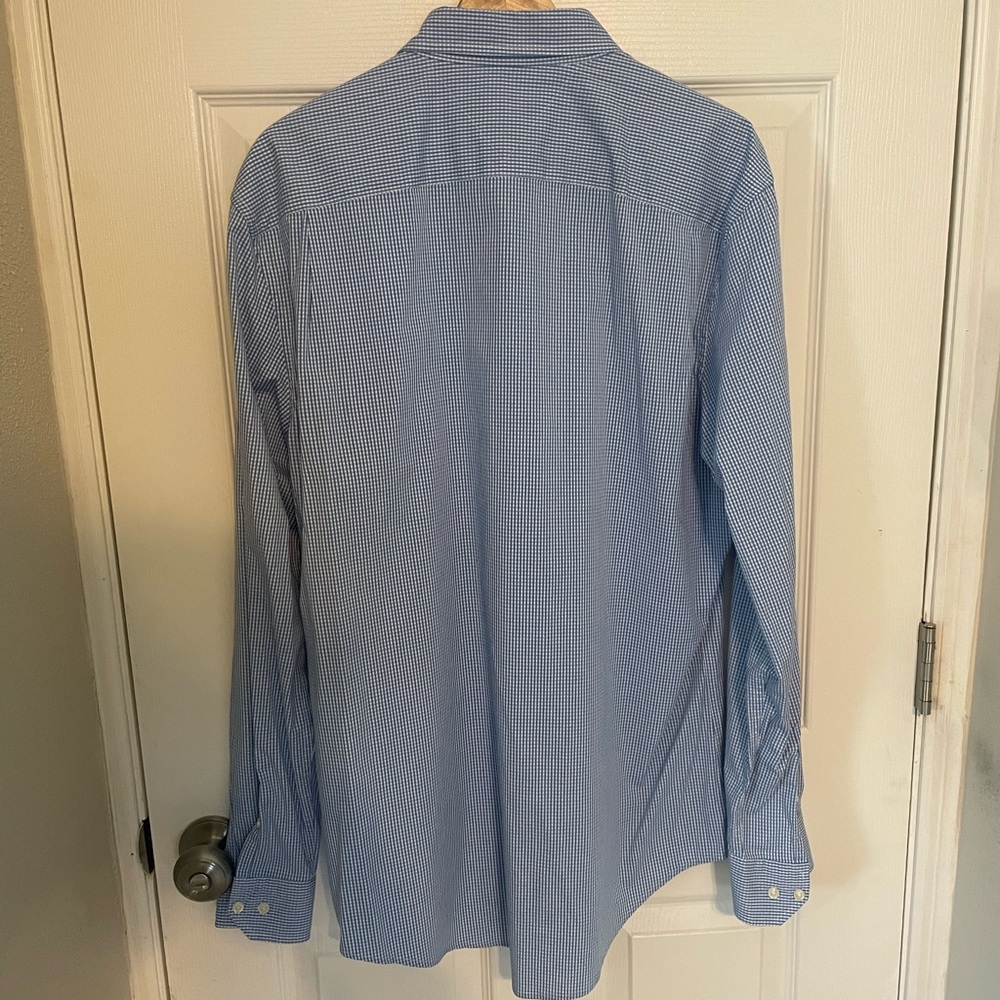 Tommy Hilfiger Mens Custom Fit Checkered Button Down (Blue/white) - Picture 2 of 3